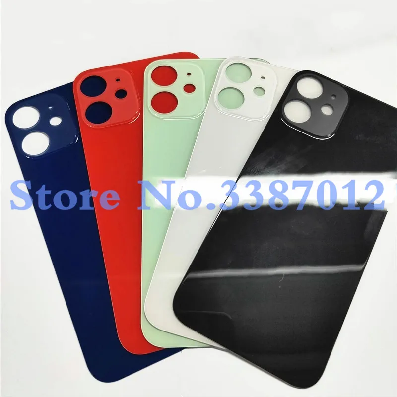 

10 шт./лот стеклянный корпус для IPhone 12 12Mini Big Hole Back Battery Cover Rear Door Repair Parts