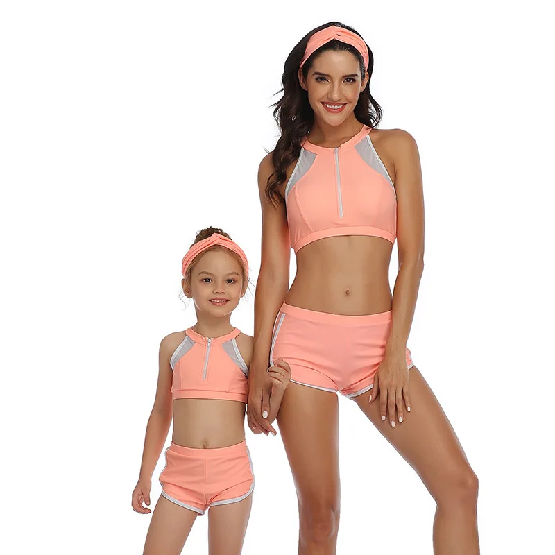 

Leopard Print Sports Parent-child Swimsuit Swimwear Family Matching Outfits Mommy and Daughter Matching Clothes Swimwear Sets