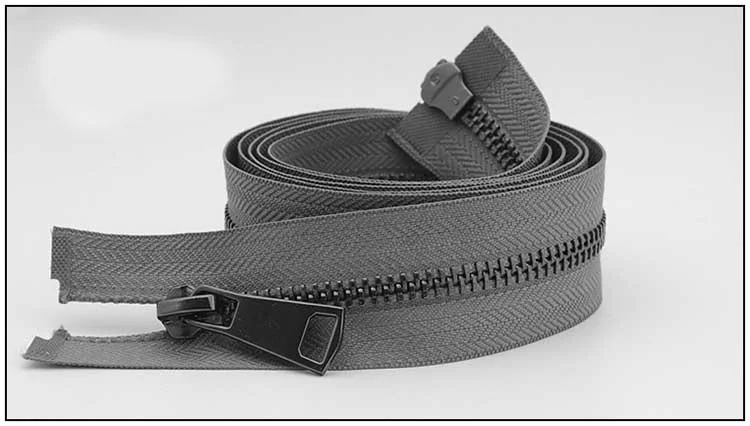 greyblack 1 шт., золотые, серебристые, черные, экологически чистые Металлические молнии, 5# A Coudre, двойные ползунки, застежки-молнии для шитья, пуховики, аксессуары - Цвет: greyblack