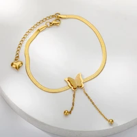 vintage butterfly anklet for women stainless steel blade snake chains aesthetic charms choker women jewelry gift to mujer