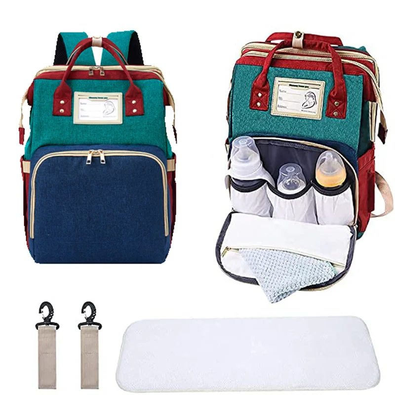 

Diaper Bag Backpack Portable Mommy Bag Foldable Crib Large Capacity Multifunctional Mother and Baby Diaper Bag Baby Portable B