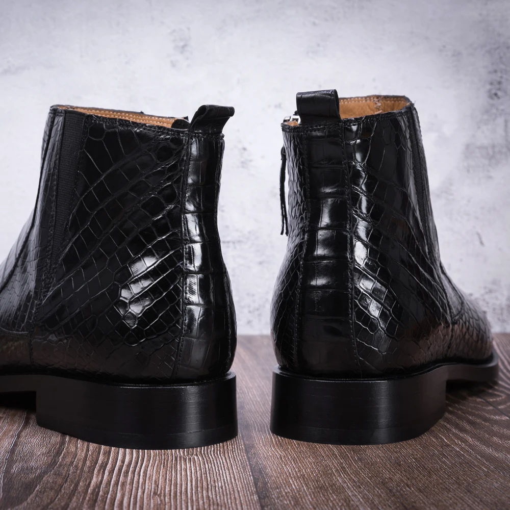 

Crocodile Boots Men Dress Shoe 100% Genuine Leather Party Wedding Luxury Casual Formal Fashion Shoes Mens Chelsea Alligator Boot