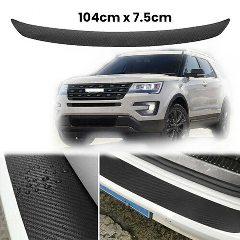 

Black Body Guard Carbon Fiber Protector Rear Bumper Trim High Quality New