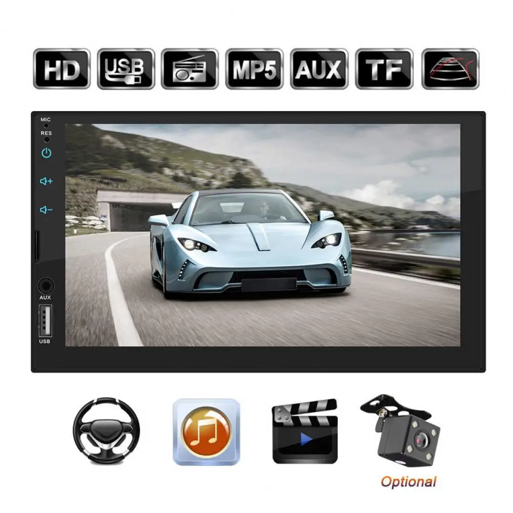 

50% Hot Sell 7764B 7inch HD Car MP5 Player Bluetooth Call MP3 Card Touch Screen Display for Vehicles