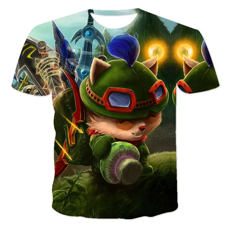 

2022 Summer New Loose Round Neck Short Sleeve T-Shirt 3D Color Printing Game Hero Personality Male/Female XXS-6XL Wholesale