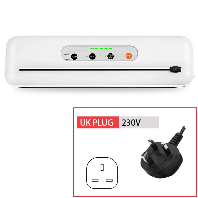 230V UK PLUG LAIMENG вакуумный упаковщик Sous Vide вакуумный упаковщик с резаком для хранения продуктов новая вакуумная упаковочная машина с вакуумными пакетами S274 - Цвет: 230V UK PLUG