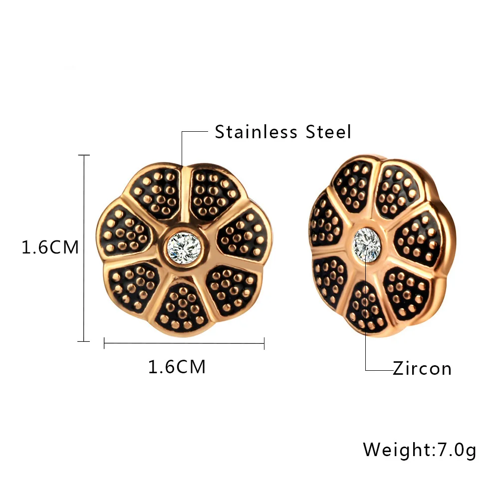 Stainless Steel earrings for women jewelry brincos earring rose gold Stud minimalist flower stud Bohemia | Украшения и аксессуары