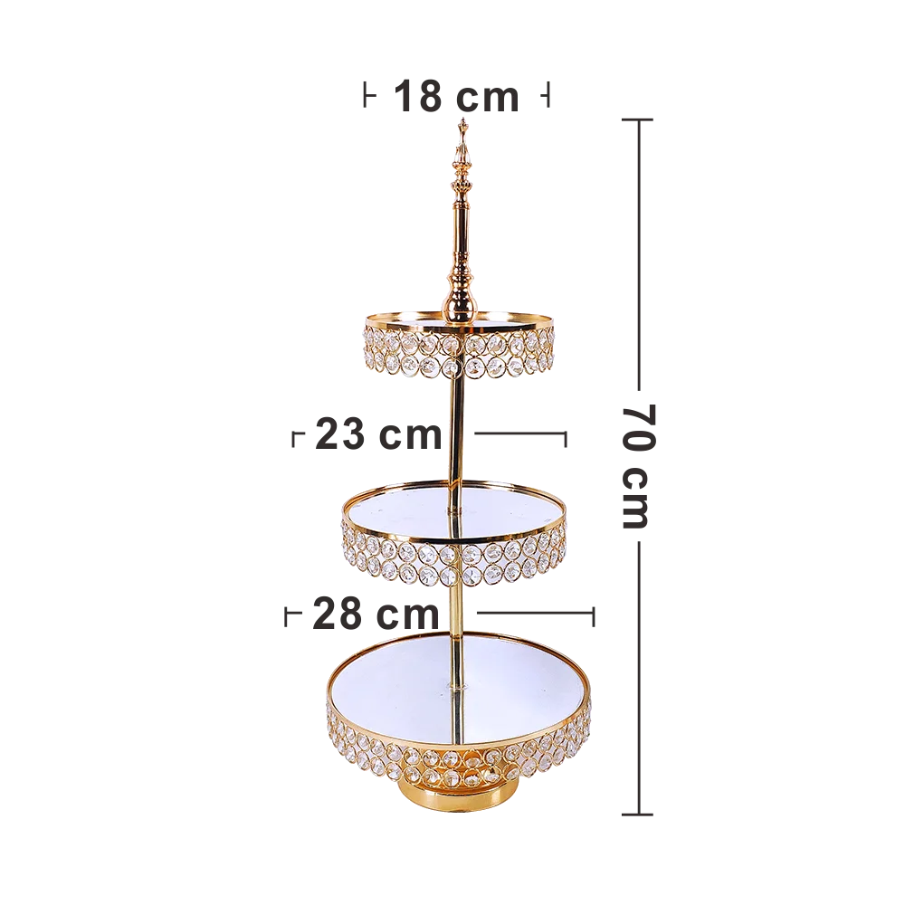 Soporte de cristal dorado y plateado de 8 piezas para pasteles, soporte de magdalenas con espejo de metal, base de postre decorada, bandeja de exhibici&oacute;n para fiesta de boda-2