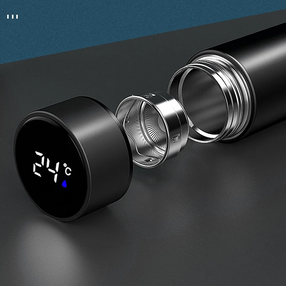 Thermos Cup Black Portable 304 Vacuum Cups Stainless Steel Hot Water outdoor travel Business Gift in-Car | Дом и сад