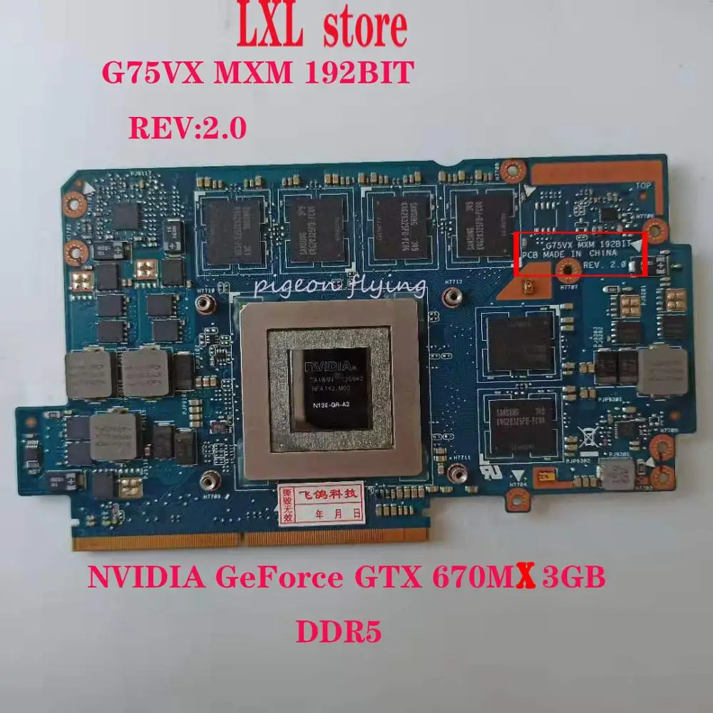 Видеокарта G75VX MXM 100% бит для ноутбука ASUS G75 GTX 670MX N13E GR A2 DDR5 3 ГБ тест ОК|Компьютерные