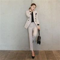 2021 women business suits fashion womens pants suit slim suit jackets with pants office ladies formal ol pants work wear sets