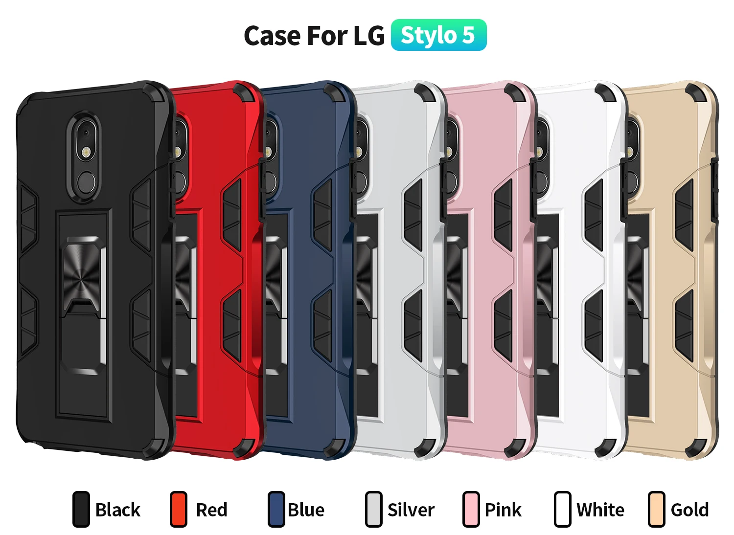 

For LG Stylo 5 6 Aristo 5 Plus Case Luxury Magnetic Car Ring Phone Cover LG K31 K40 K50 K51 Q61 Harmony 4 Back Hard Soft Cases