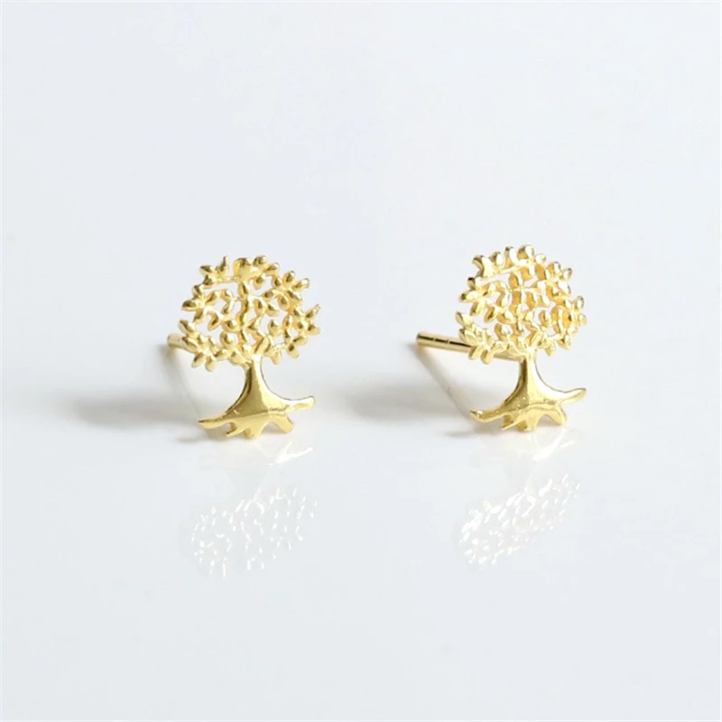 Серьги женские серебряные с искусственными растениями украшение для ушей