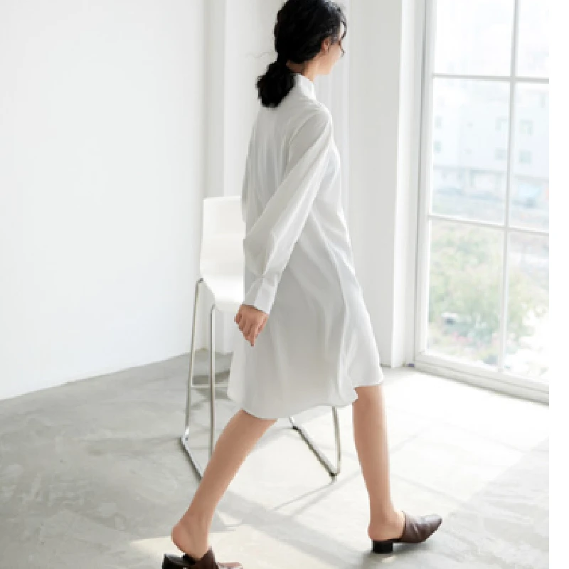 Шифоновая женская блузка с длинным рукавом-фонариком белая рубашка длинными