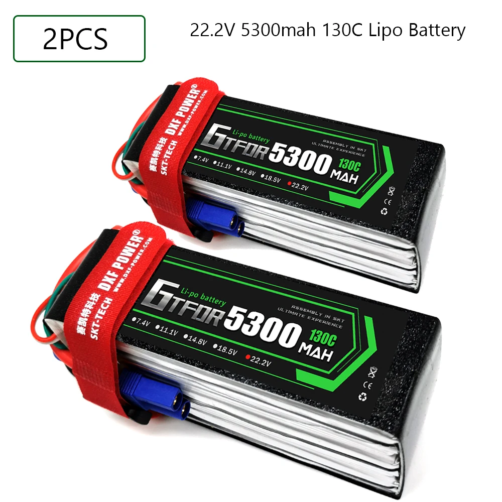 GTFDR 6S 22,2 V 5300mah 130C-260C Lipo батарея 6S XT60 T Deans XT90 EC5 50C для гонок FPV дронов самолетов внедорожников автомобилей лодок