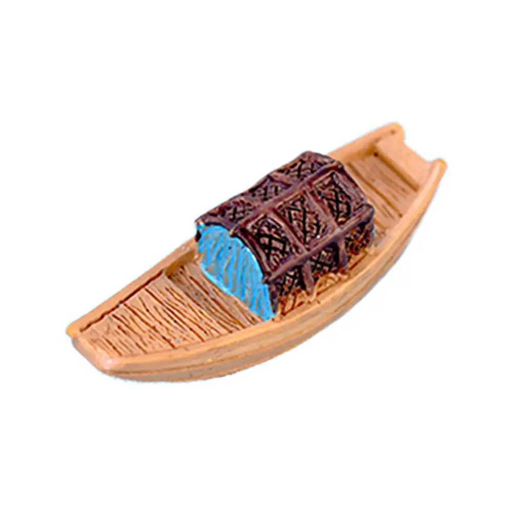 

NEW Resin Crafts Fishing Awning Boat Mini Landscape Figurine Garden Ornament Home Decor Garden Pond Courtyard Pot Decoration