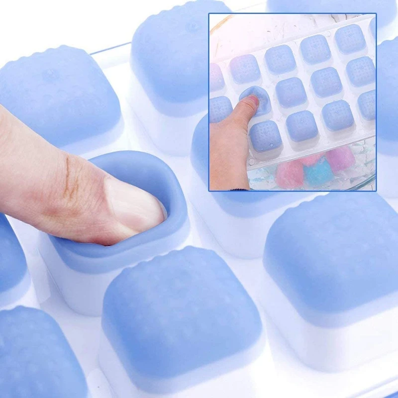 

Ice Cube Trays,3 Packs Flexible Silicone Ice Cube Molds Tray with Lids, Ice Trays Make 63 Ice Cube, Stackable Durable