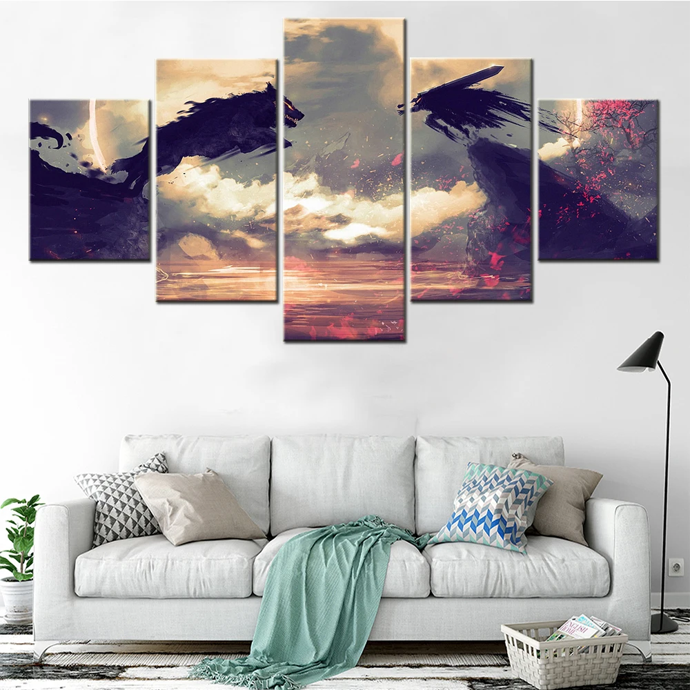 Картина на холсте 5 шт. аниме берзер кишки волк плакаты рисунок искусство