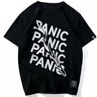 LACIBLE для мужчин паника футболка хлопковые футболки хип хоп летние шорты рукав гибочные творческого с буквенным принтом в стиле хип-хоп Детские футболки черного цвета