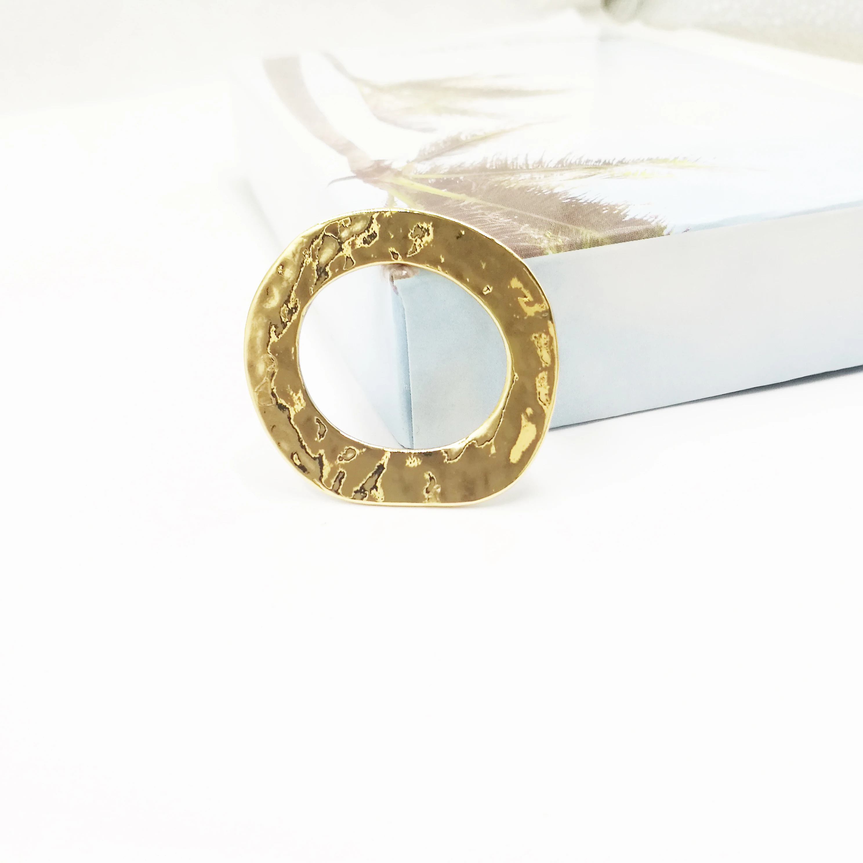 Соединитель для сережек и ожерелий на овальной основе из золотого сплава из цинка, 6 шт./лот, для изготовления украшений на заказ.