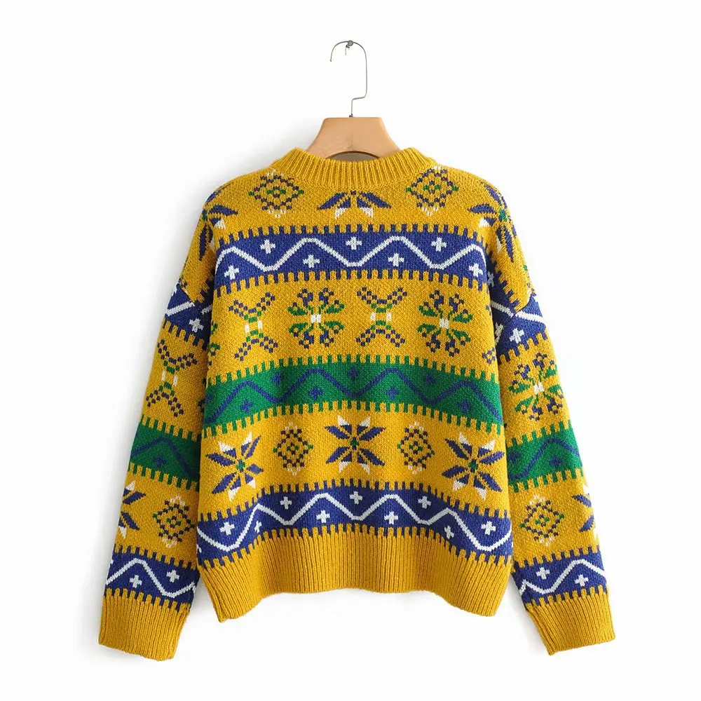 

Women Clothes 2019 Autumn and Winter Clothes Women Chic Color Texture Pull Femme Pullover Women Sweater Women