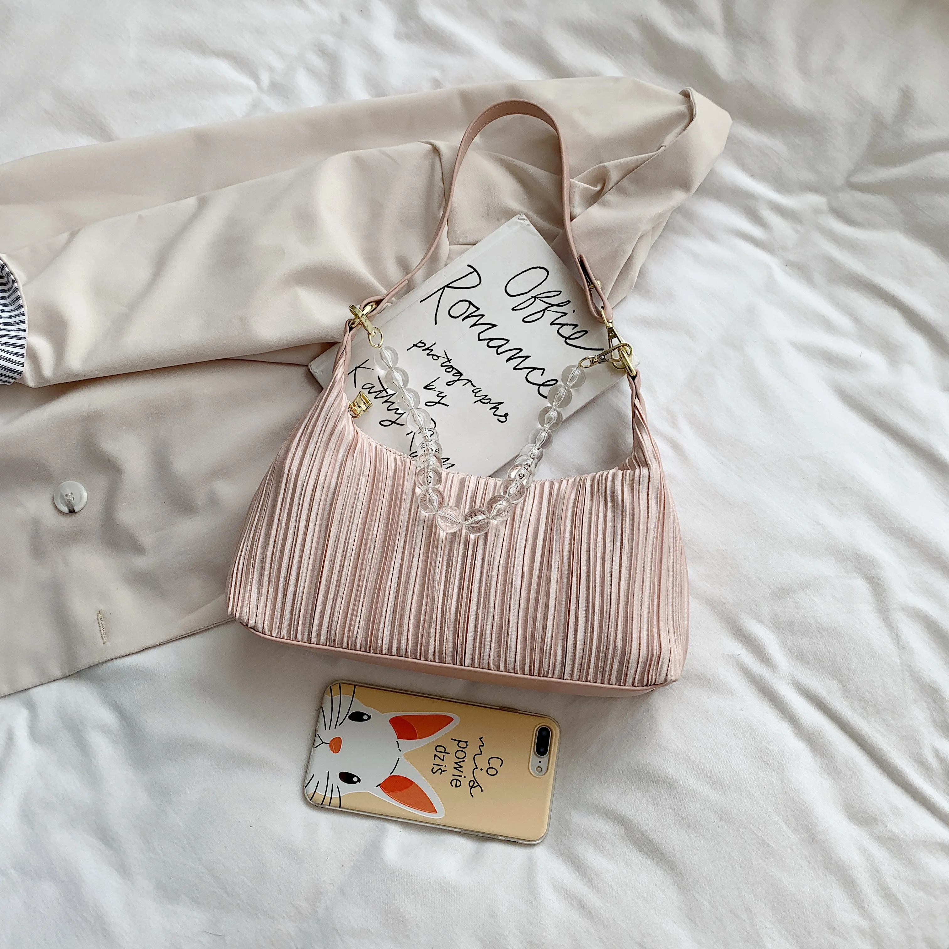 Модная плиссированная Подмышечная сумка сумки через плечо для женщин 2020