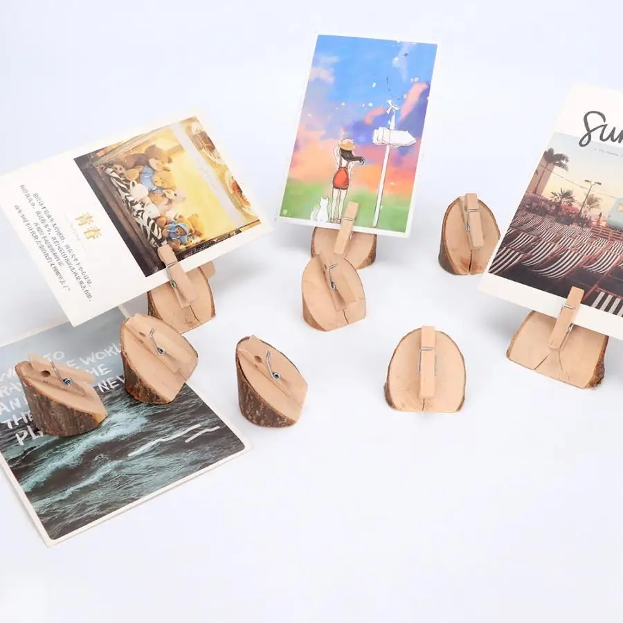 10Pcs DIY Tree Stump Shape Memo Name Card Photo Clip Holder Stand for Home Wedding Decor wedding decoration | Дом и сад