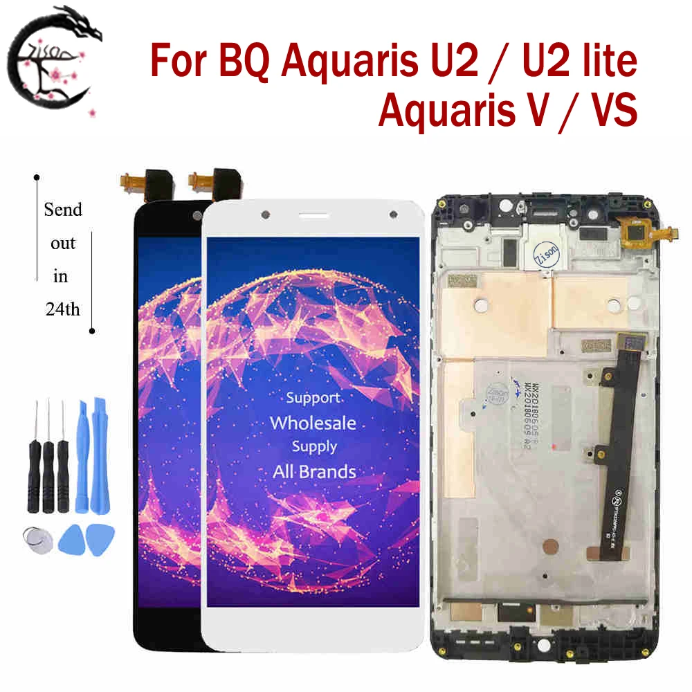 ЖК дисплей с рамкой для BQ Aquaris U2 Lite 5 2 дюйма сенсорным экраном и дигитайзером в