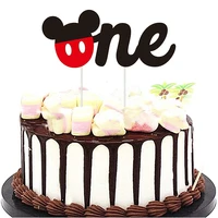birthday disney mickey one cake topper baby shower favor non woven fabric cake party holiday banner cake topper banner decor