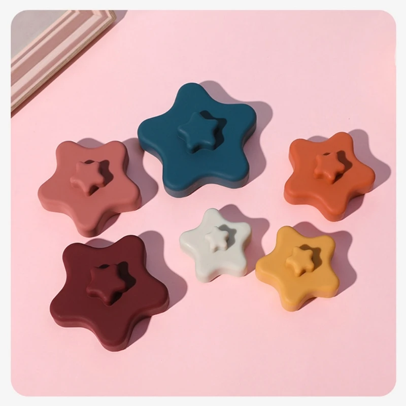

Baby Soft Food Grade Silicone Teether 3D Stacking Building Blocks Early Educational Sensory Toys for Infant Kids