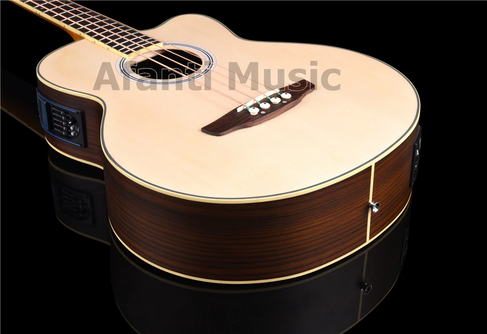 Afanti музыка ели и палисандр бас акустическая гитара с эквалайзером (ABG 115S)|Гитары| |
