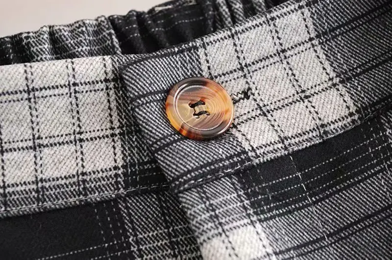 

2020 High Waist Wide Leg Pants Fashion Slim College Loose Plaid Sashes Long Pants Casual Pocket Chic pants Harajuku