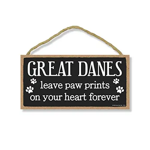 

Honey Dew Gifts, Great Danes Leave Paw Prints, Wooden Pet Memorial Home Decor, Decorative Dog Bereavement Wall Sign, 5 Inches by