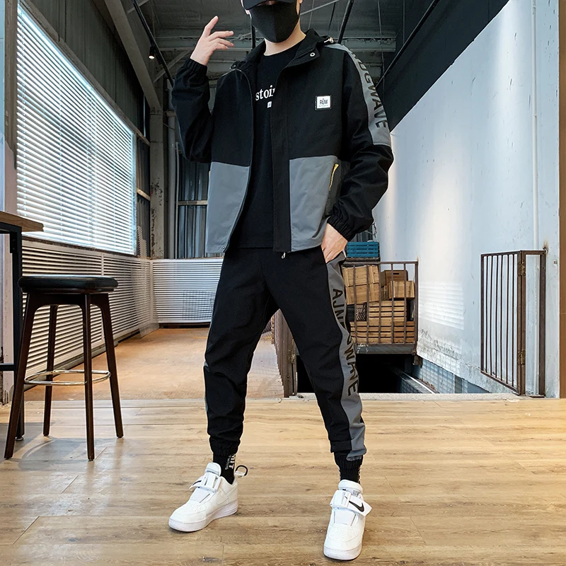 

Fashion Winter Sportswear Men Clothing Set Pants Sweatshirt Male Tracksuit Jacket Men Outfit Sportwear Hommes Coat JJ60NT