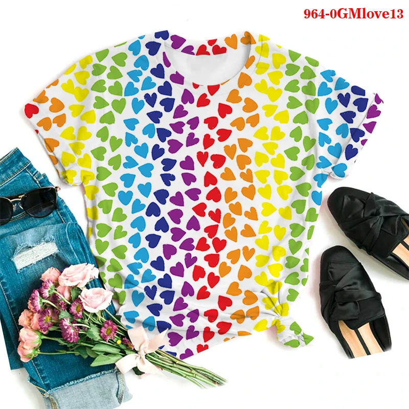 

Oversized T-shirt Summer Plus Size Tops Aesthetic High Streetwear Ulzzang Funny 3d Love Print T-shirt Clothes Mujer Camisetas