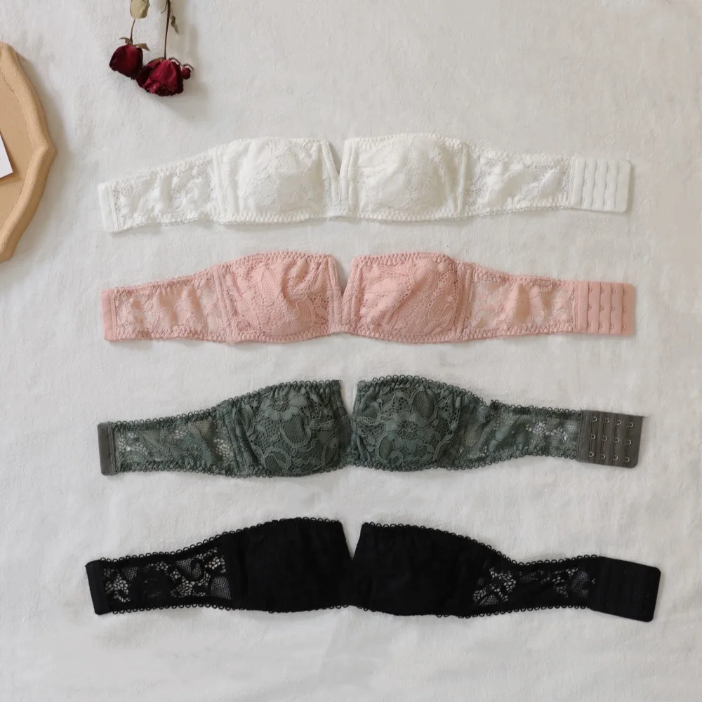 

White Lace V Strapless Invisible Underwear WOMEN'S Bra