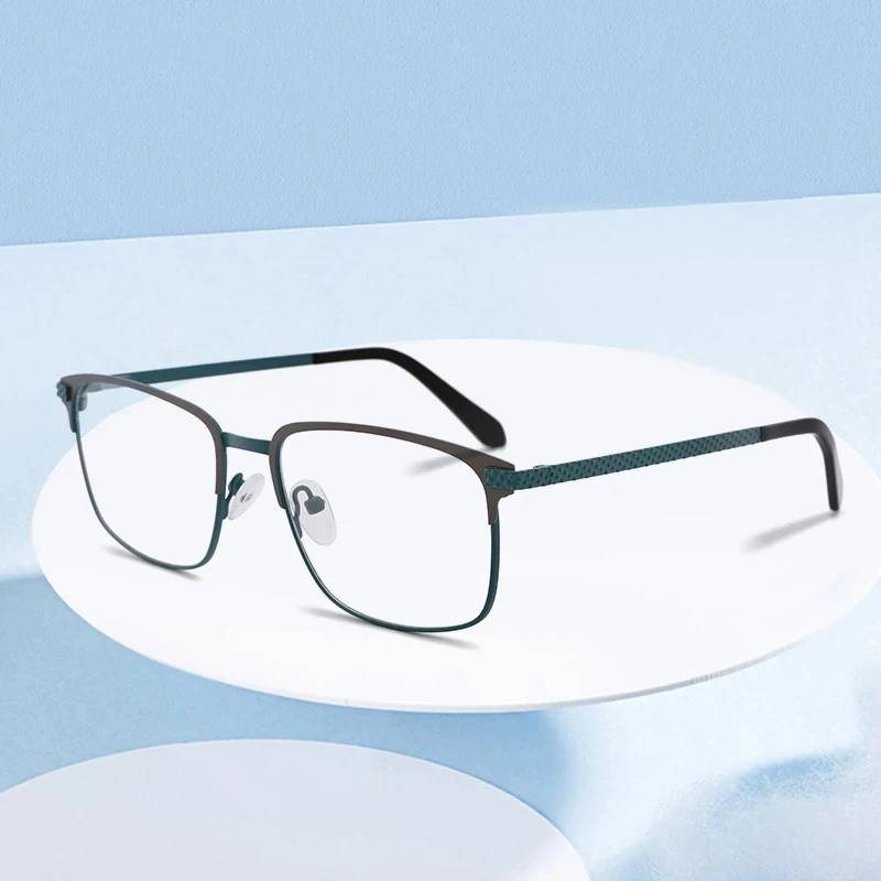

LANSSY Metal Alloy Eye Glasses Frames for Men Square Myopia Optical Prescription Eyeglasses Frames Green Design Eyewear TM004
