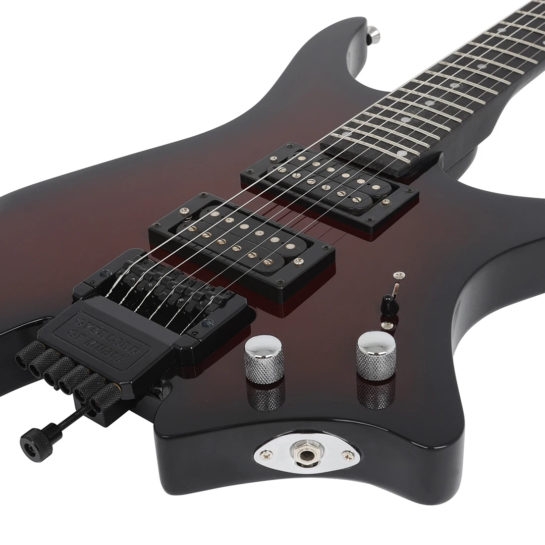 Профессиональная электрическая гитара без головы с динамиком аудиокабель