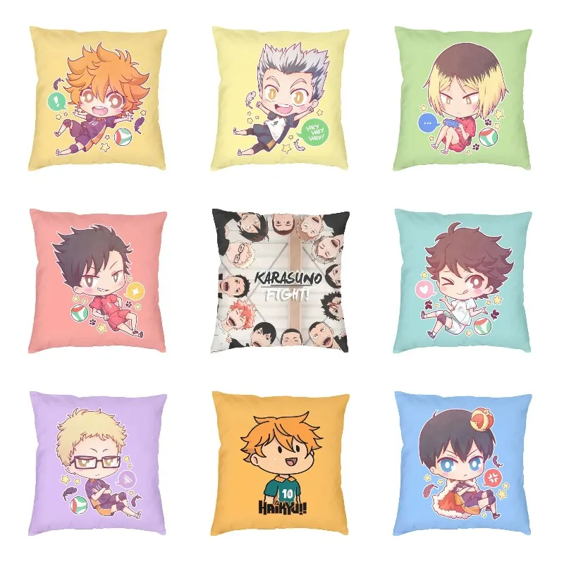 

Наволочка Haikyuu Shoyo Hinata 40x40 см, японское волейбольное Аниме Манга, мягкая бархатная Милая подушка, чехол для дивана, домашний декор