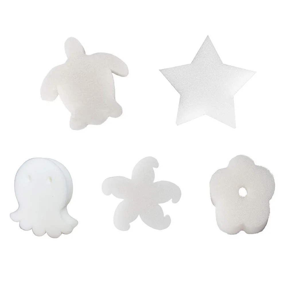 

5pcs White Floating Spa Filter Sponge Cartoon Oil Absorbing Hot Tub Scum Skimmer Grime Scum Absorber Cleaners for Swimming Pool