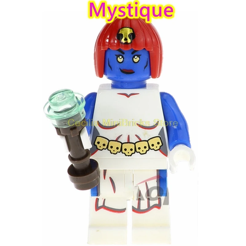 Mystique X-men Марвел Росомаха Жан Грей проф X Магнето Apocalypse Rogue Thanos строительные блоки игрушки для детей - Цвет: Mystique