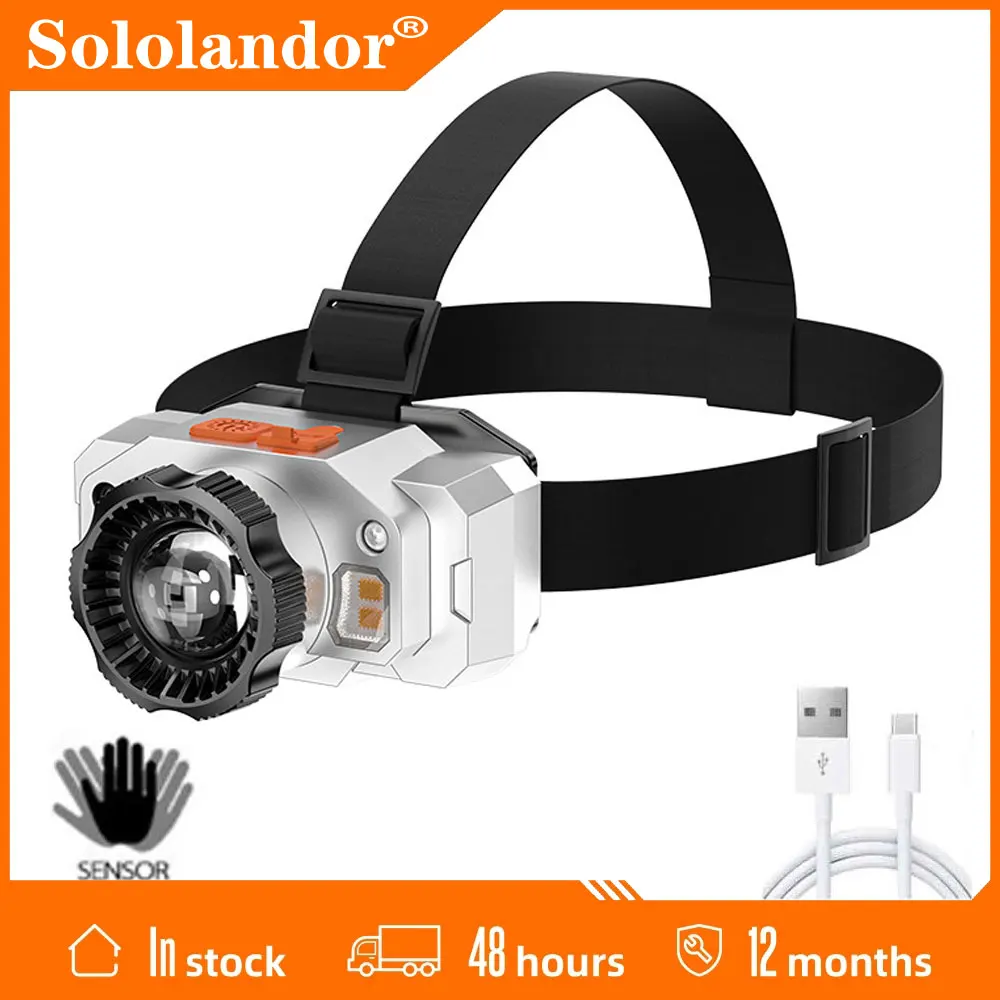 

Super Bright Headlight Rechargeable Strong Light Long Range in the Field Induction Outdoor Searchlight Small Portable Headlamp