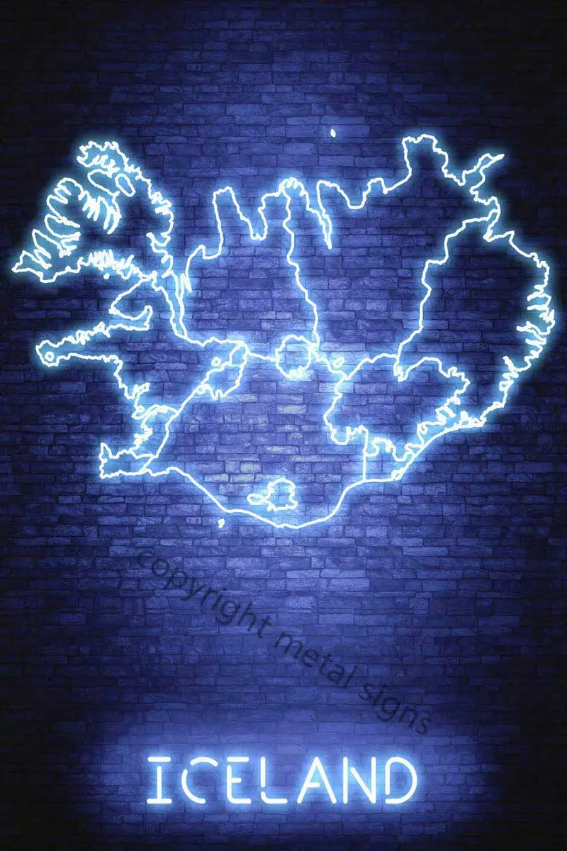 

Исландия Рейкьявик Оловянная Вывеска настенные декорации Ретро винтажная металлическая вывеска неоновая вывеска для дома и паба