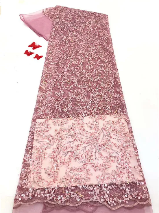 

2020 розовая бисерная фототкань для вечерние платья, кружевная ткань, 5 ярдов, тюль, кружевная ткань, черный, зеленый