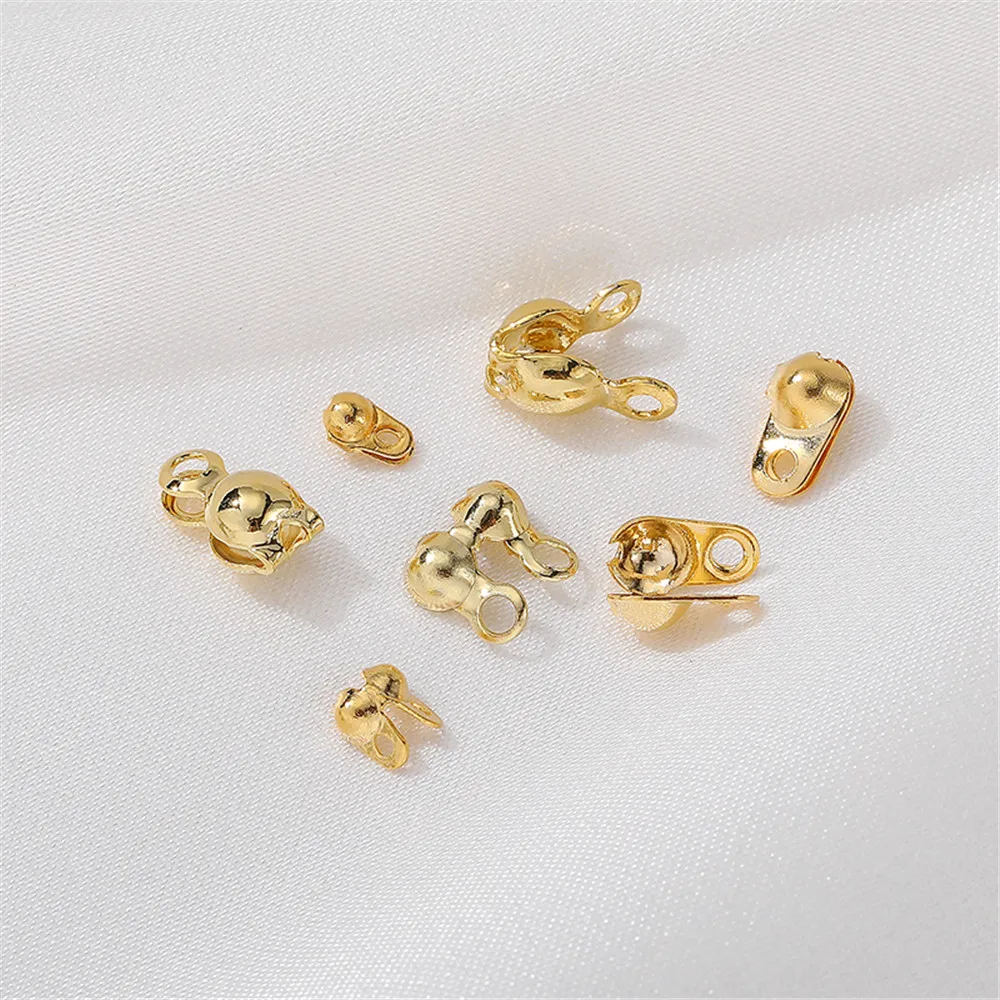 

14K gold bag bead button side bag button DIY pearl loose bead end button jewelry material bag accessories