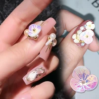 100pcs shell flowers 3d nail art decoration mini moca small flowers nail jewelry diy acrylic floret press on nail nail supplies