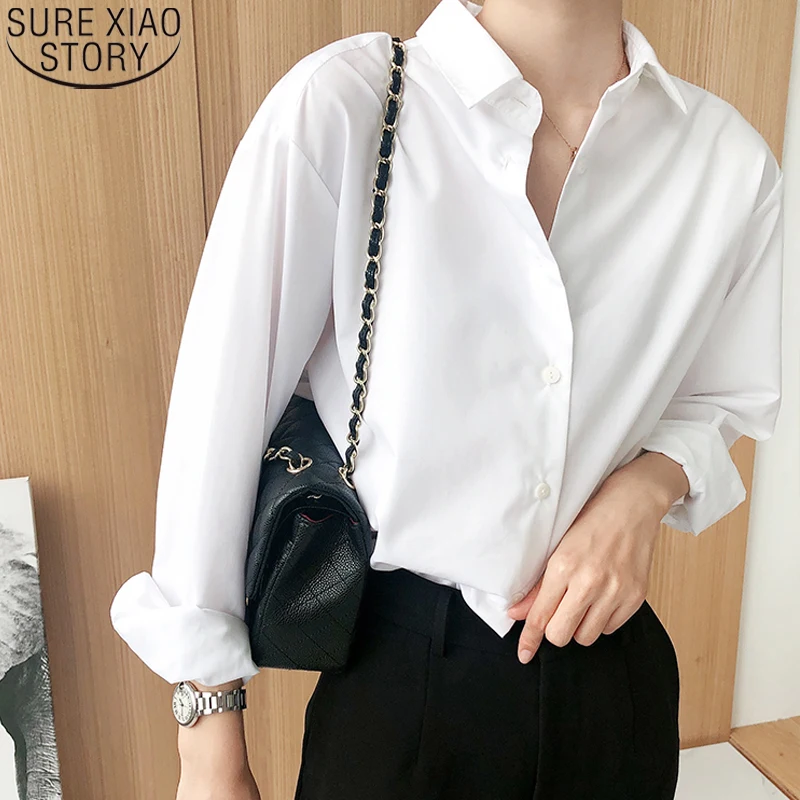 Рубашка женская Повседневная хлопковая с длинным рукавом Элегантная блузка