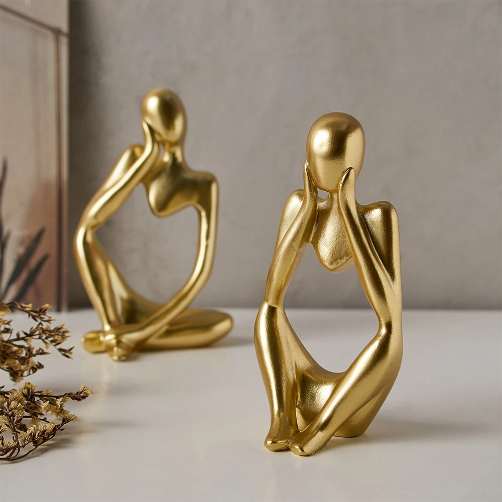 

Abstract Thinker Statue Resin Sculpture Miniature Figurines Thinker Character Modern Nortic Office Home Decoration Accessories