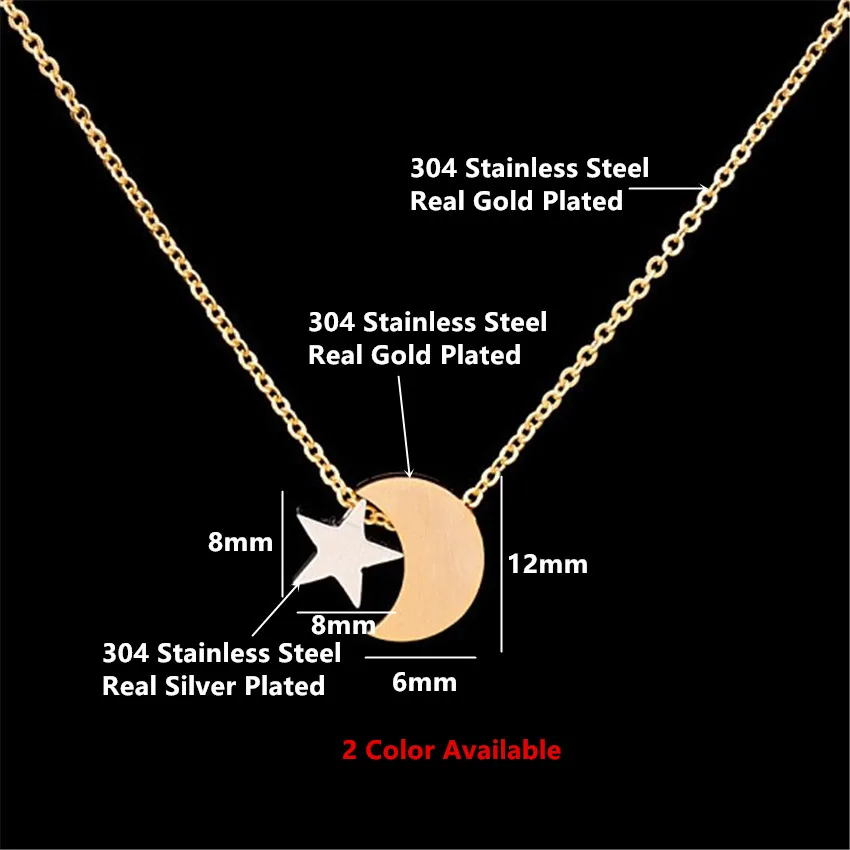 

Delicate Star & Moon Pendant Necklaces For Women Romantic Crescent Choker Chain Jewelry Collier Femme Bijoux Best Friends Gifts