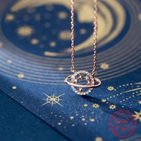 korean style fashion 925 sterling silver star inlaid zircon star hollow rose gold clavicle chain womens necklace accessories